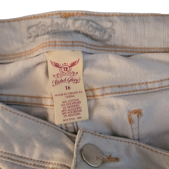Faded Glory Jean shorts size 16 - Picture 3 of 3